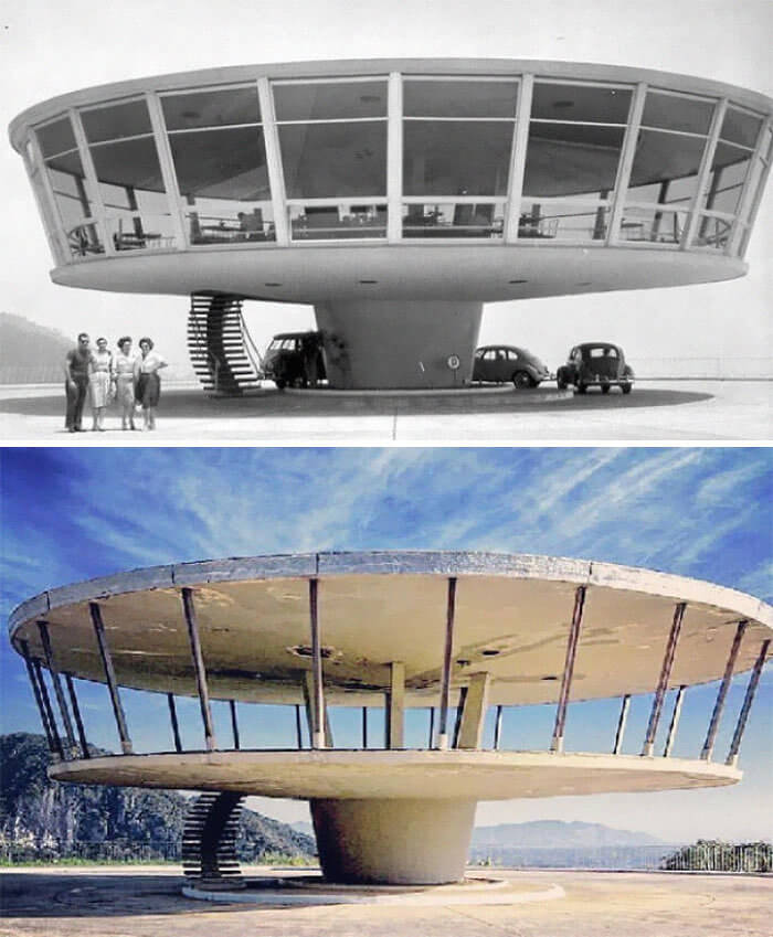 Mahajäetud restoran Petrópolises, Brasiilias – 1960. ja 2013. aastal