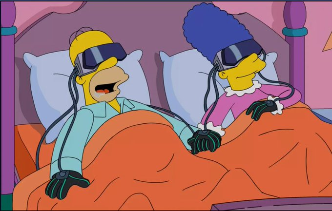 Apple Prillid. Homer ja Marge lamasid virtuaalreaalsusprillidega voodis