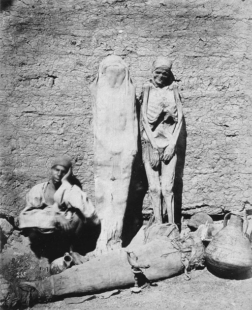 Tänavakaubitseja müüb muumiaid Egiptuses 1865. aastal