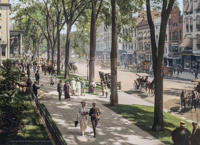 Õhtune jalutuskäik Saratoga Springsis, New Yorgis, 1915